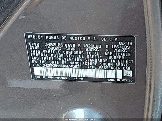 2019 HONDA FIT LX 9