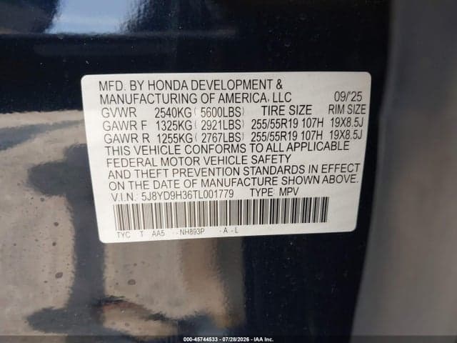 2026 ACURA MDX STANDARD 9