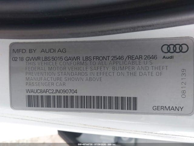 2018 AUDI A6 2.0T PREMIUM 9