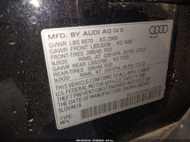 2017 AUDI Q7 3.0T PREMIUM 9