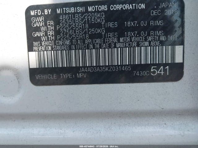 2019 MITSUBISHI OUTLANDER SE 9