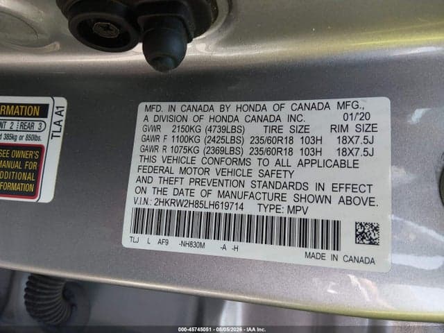 2020 HONDA CR-V AWD EX-L 9