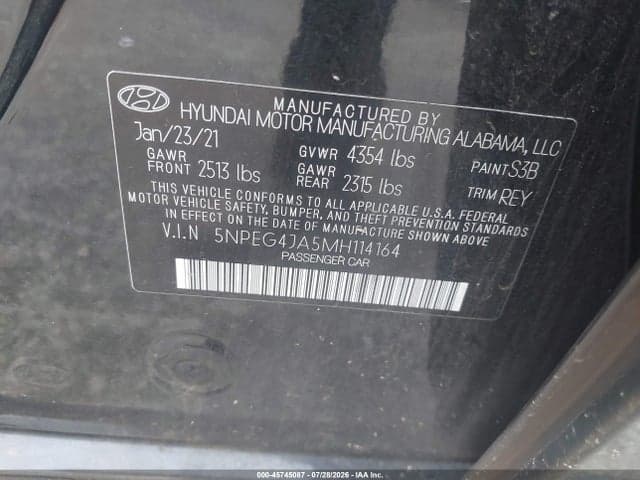 2021 HYUNDAI SONATA SE 9