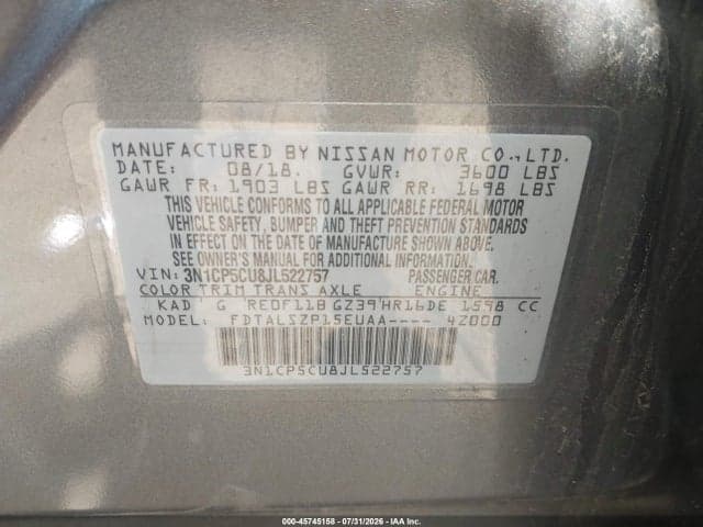 2018 NISSAN KICKS SV 9