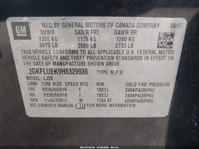 2017 GMC TERRAIN SLT 9