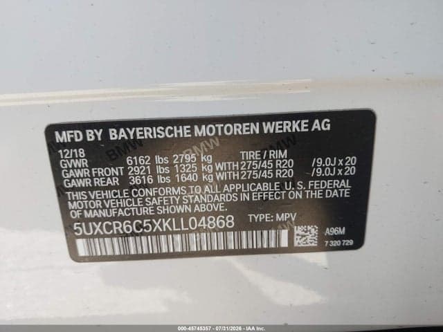 2019 BMW X5 XDRIVE40I 9