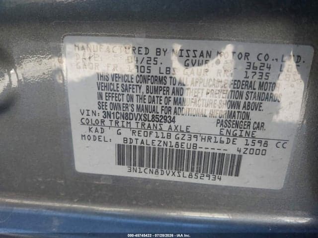 2025 NISSAN VERSA 1.6 S 9