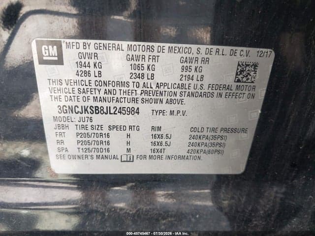 2018 CHEVROLET TRAX LS 9
