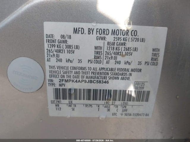 2018 FORD EDGE SPORT 9