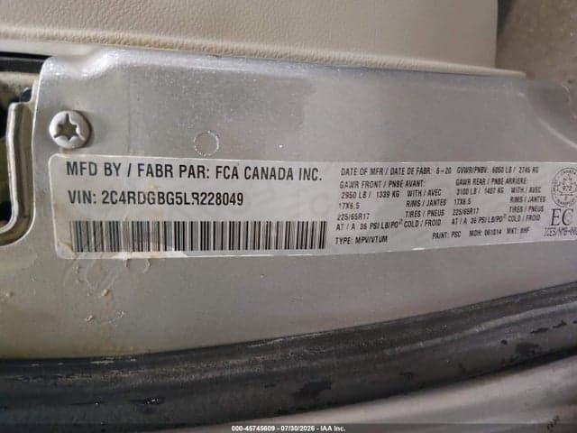 2020 DODGE GRAND CARAVAN SXT 9