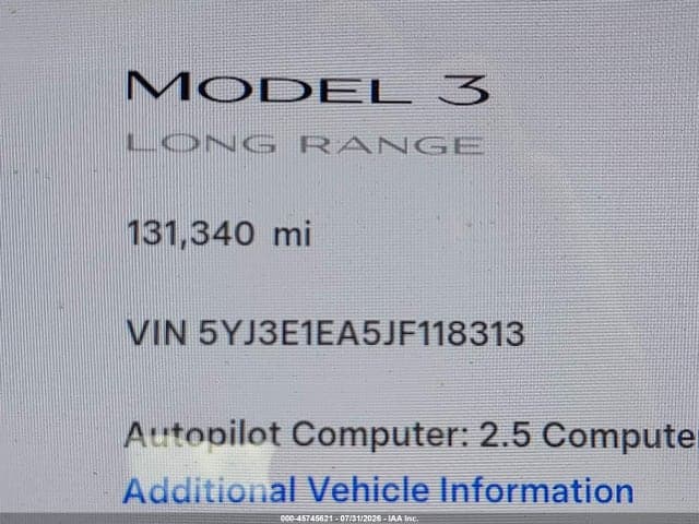 2018 TESLA MODEL 3 LONG RANGE/MID RANGE 14