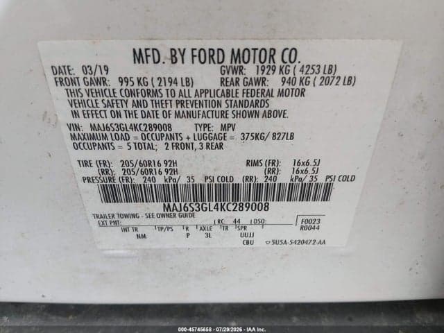 2019 FORD ECOSPORT SE 9