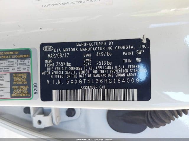 2017 KIA OPTIMA LX 9