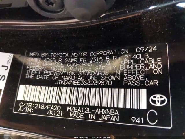 2025 TOYOTA COROLLA NIGHTSHADE EDITION 9