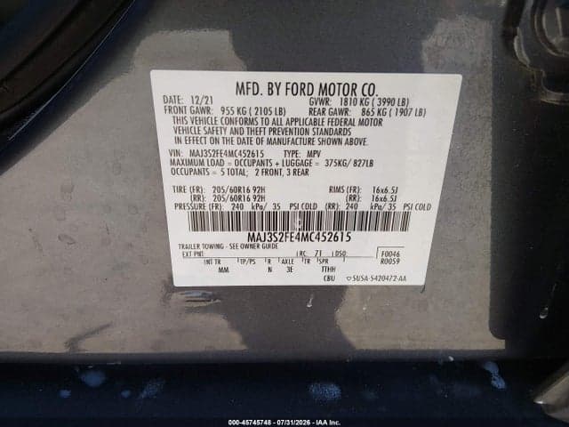 2021 FORD ECOSPORT S 9