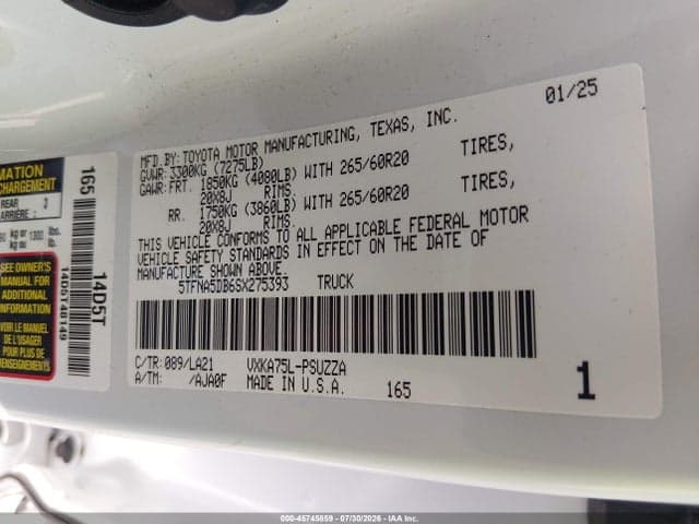 2025 TOYOTA TUNDRA PLATINUM 9