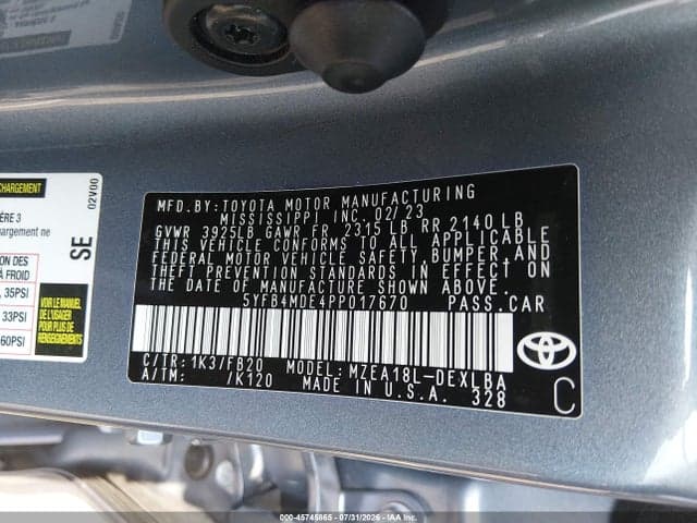 2023 TOYOTA COROLLA LE 9