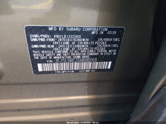 2025 SUBARU FORESTER LIMITED 9
