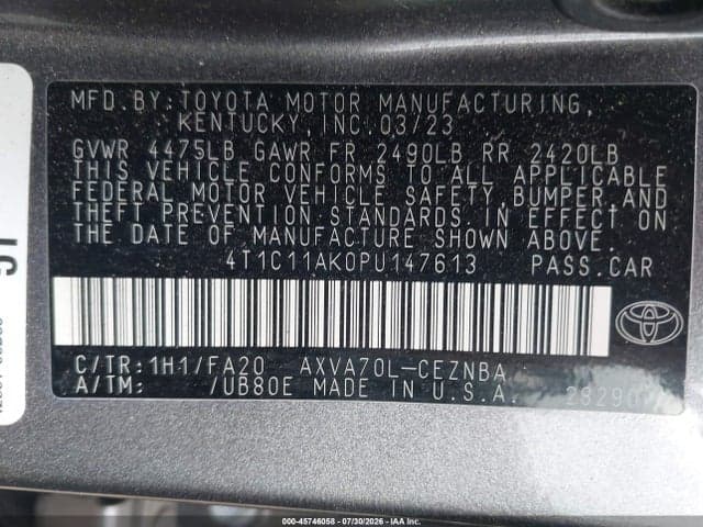2023 TOYOTA CAMRY LE 9