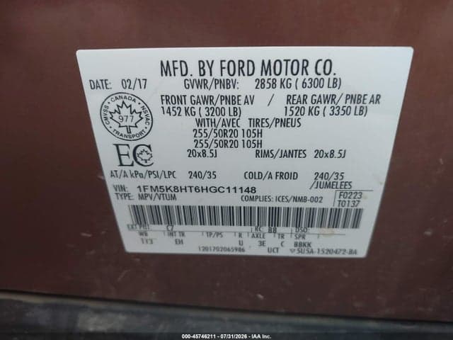 2017 FORD EXPLORER PLATINUM 9