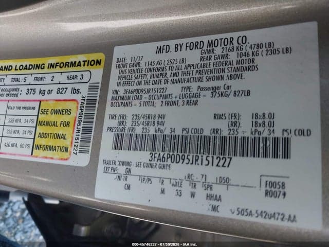 2018 FORD FUSION TITANIUM 9