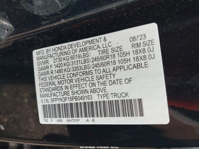 2023 HONDA RIDGELINE SPORT 9