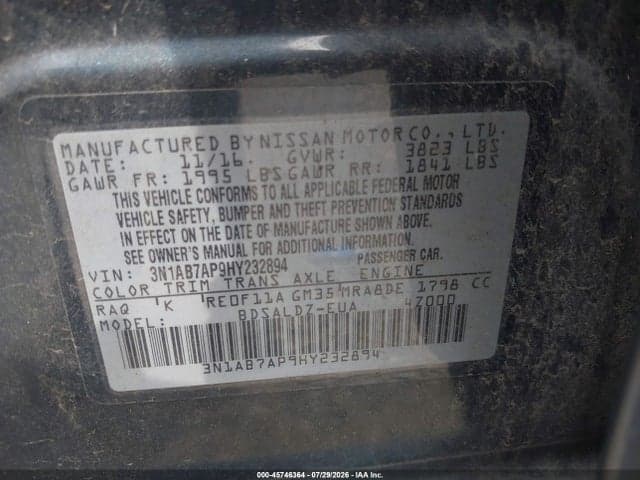 2017 NISSAN SENTRA SV 9