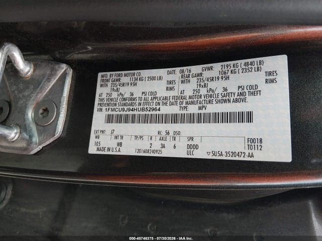 2017 FORD ESCAPE TITANIUM 9
