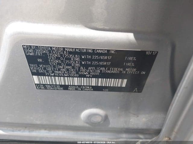 2018 TOYOTA RAV4 XLE 9