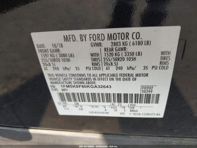 2019 FORD EXPLORER LIMITED 9