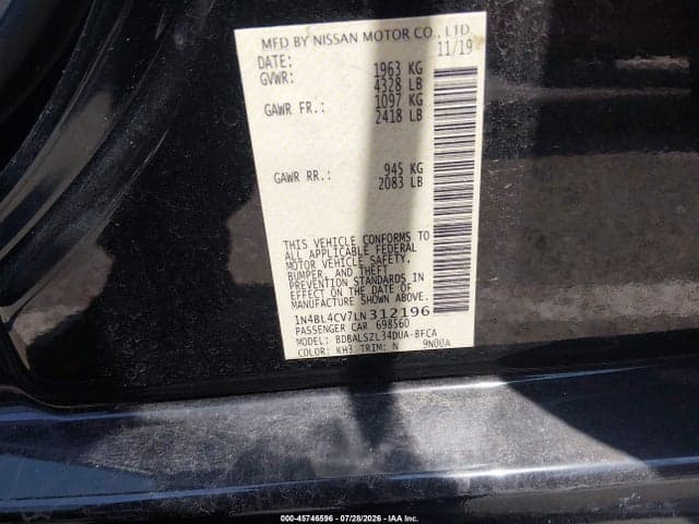 2020 NISSAN ALTIMA SR FWD 9