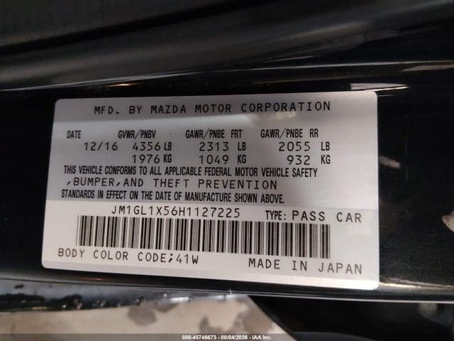 2017 MAZDA MAZDA6 GRAND TOURING 9