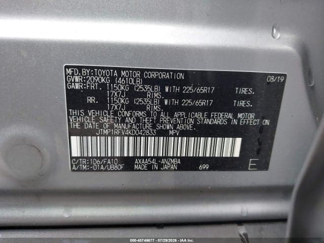 2019 TOYOTA RAV4 XLE 9