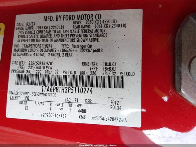 2023 FORD MUSTANG ECOBOOST PREMIUM FASTBACK 9