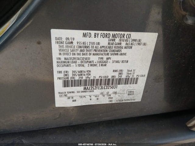 2020 FORD ECOSPORT S 9