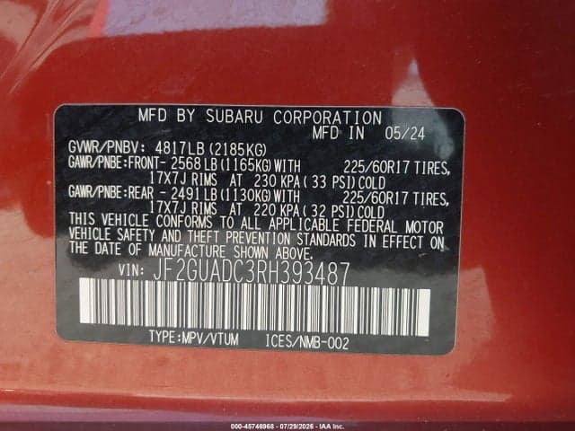 2024 SUBARU CROSSTREK PREMIUM 9