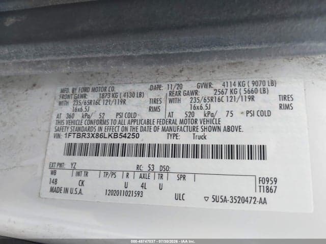 2020 FORD TRANSIT-250 CARGO VAN 9