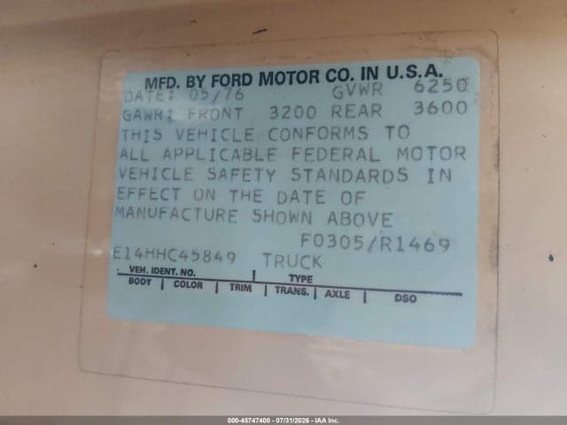 1976 FORD VAN 9