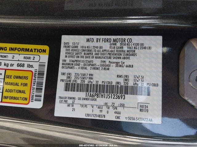 2018 FORD MUSTANG ECOBOOST 9