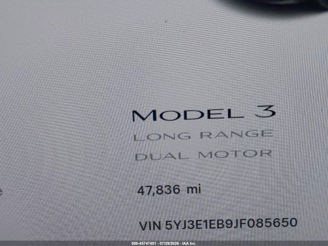 2018 TESLA MODEL 3 LONG RANGE/PERFORMANCE 7