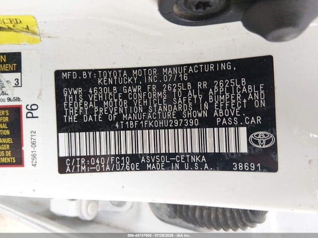 2017 TOYOTA CAMRY LE 9