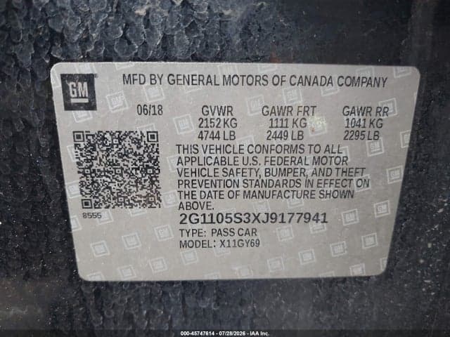 2018 CHEVROLET IMPALA 1LT 9