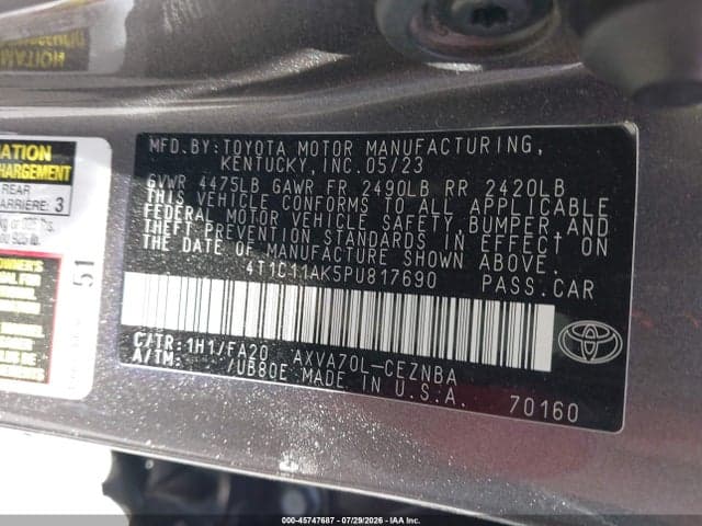2023 TOYOTA CAMRY LE 9