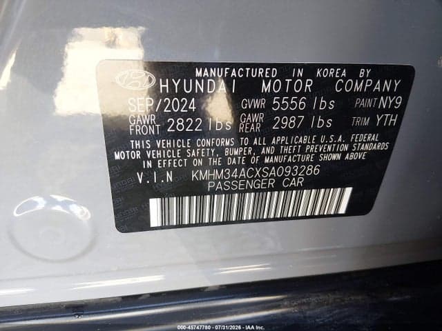 2025 HYUNDAI IONIQ 6 SEL 9