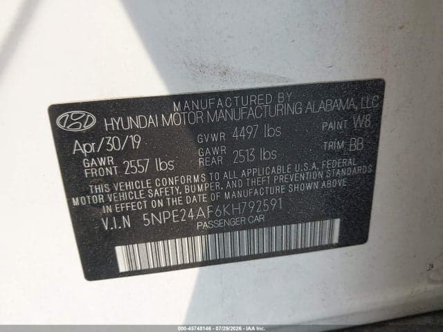 2019 HYUNDAI SONATA SE 9