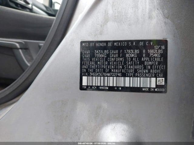 2017 HONDA FIT EX 9