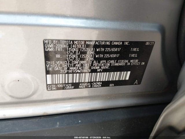 2021 TOYOTA RAV4 XLE 9
