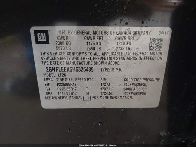 2017 CHEVROLET EQUINOX LS 9