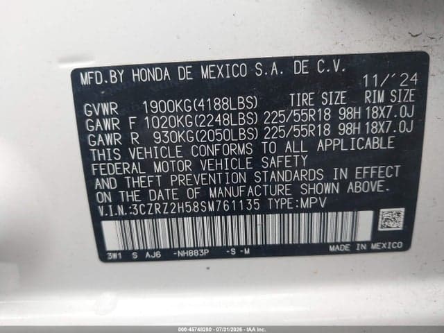2025 HONDA HR-V AWD SPORT 9