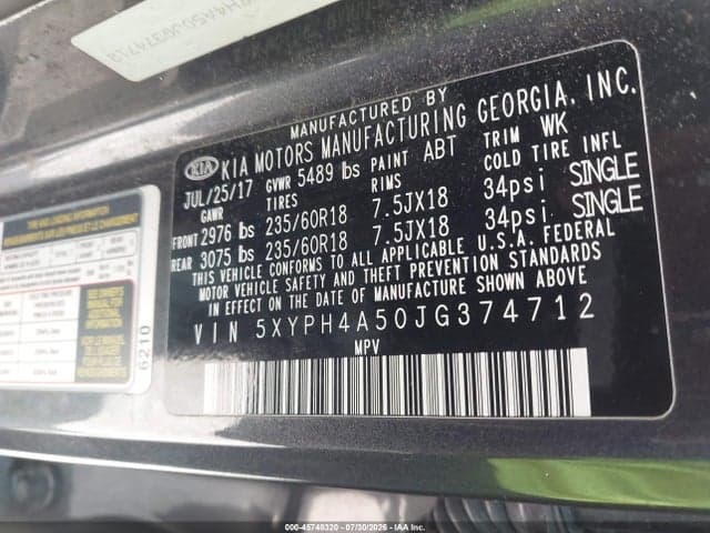 2018 KIA SORENTO 3.3L EX 9